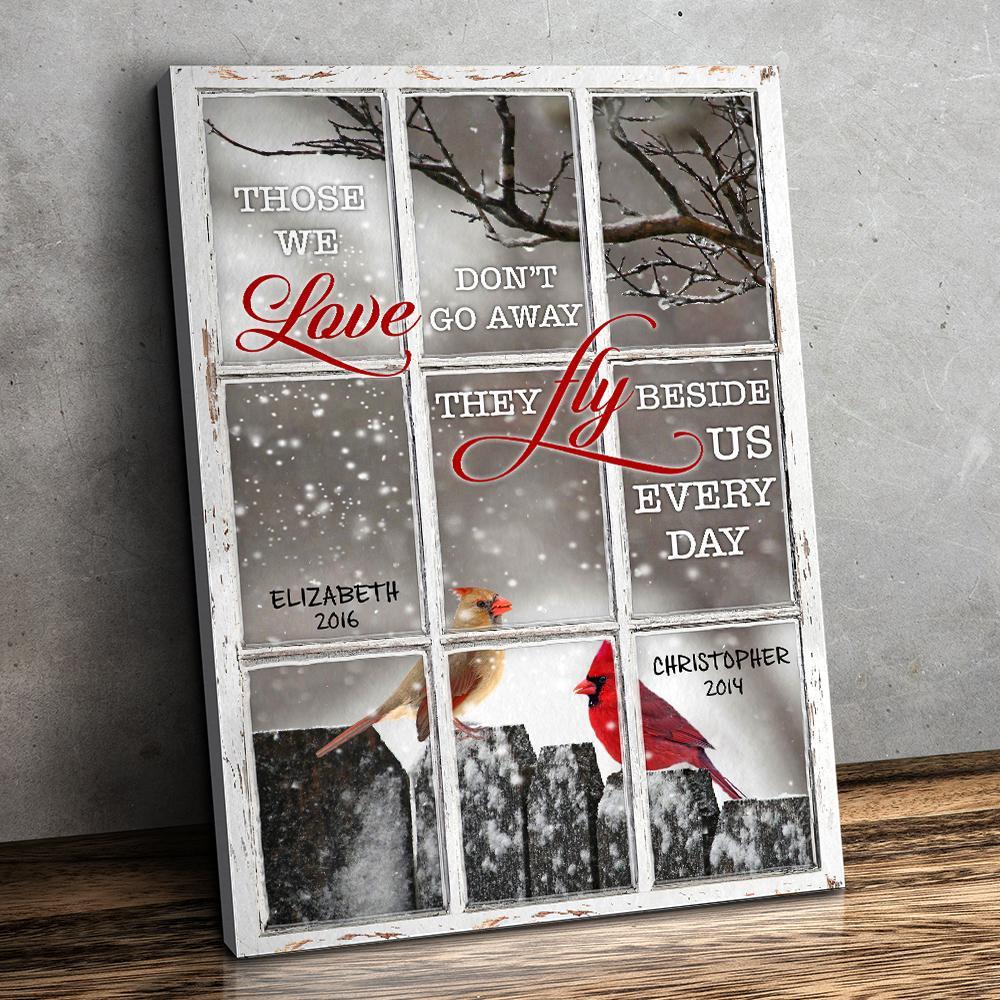 Family - They Fly Beside Us Everyday - Personalized Vertical Canvas