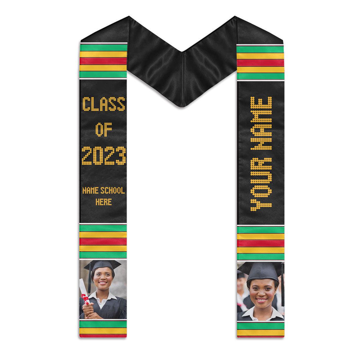 Class of 2024 Kente Cloth Best Gift For Graduation's Day - Personalized Stoles