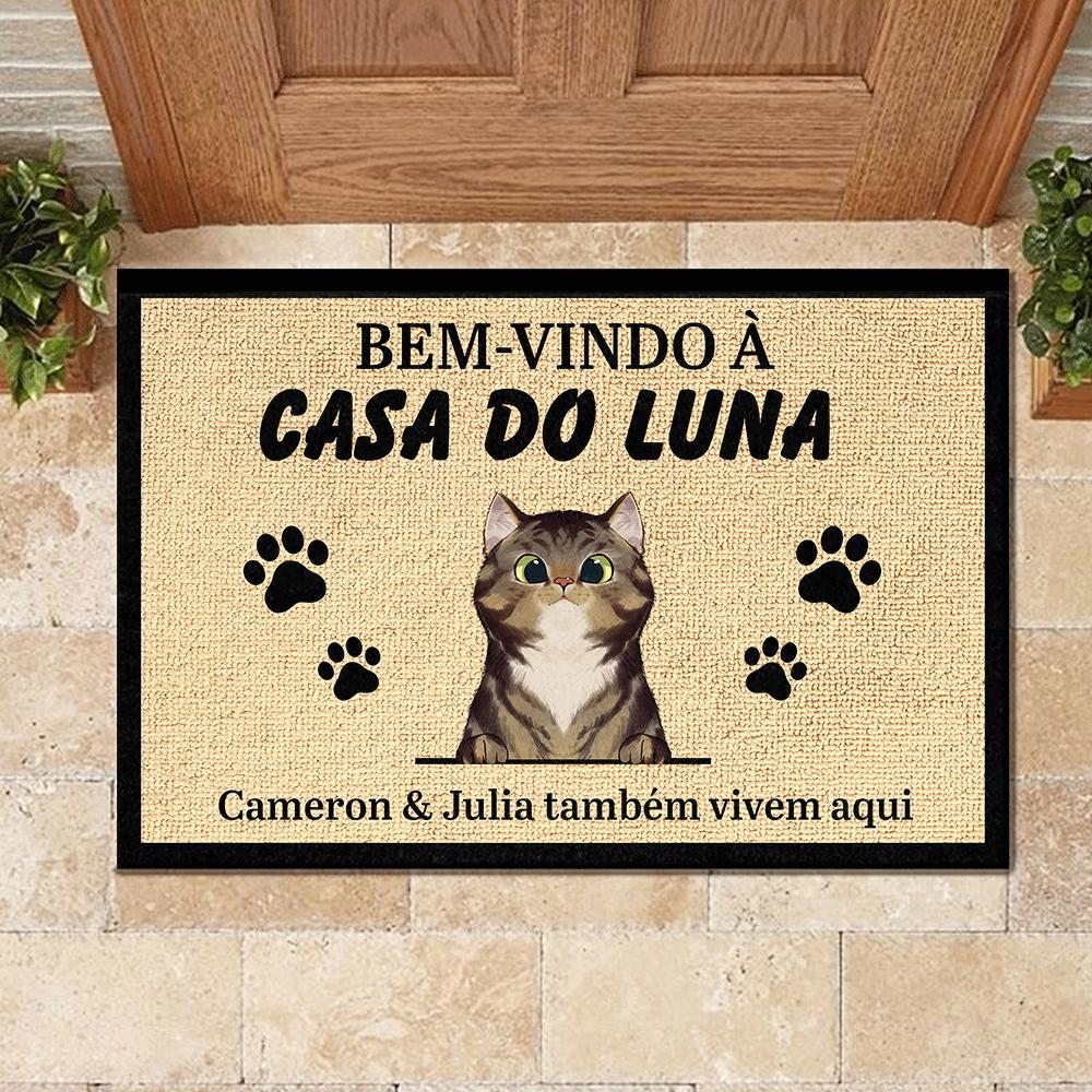 Bem-Vindo À Casa Do Luna Portuguese - Funny Personalized Cat Decorative Mat
