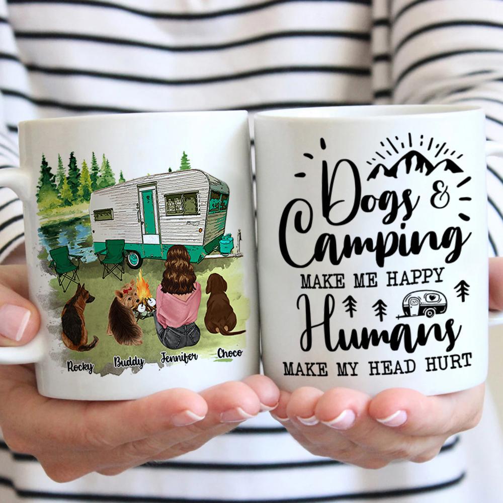 Dogs & Camping Make Me Happy - Personalized Mug