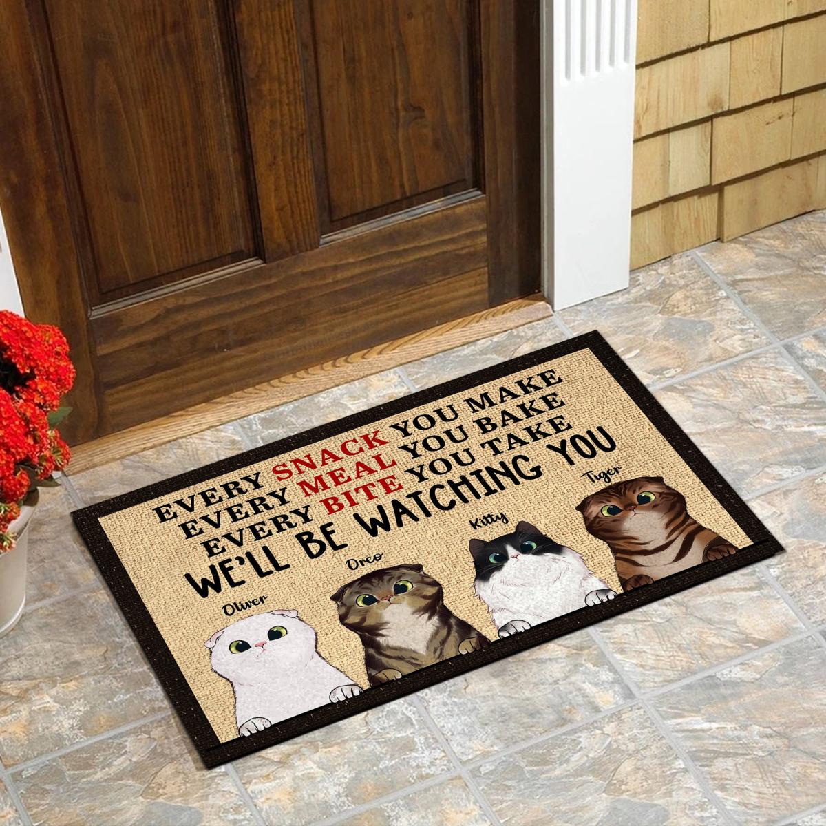 Every Bite You Take I'll Be Watching You - Funny Personalized Cat Decorative Mat