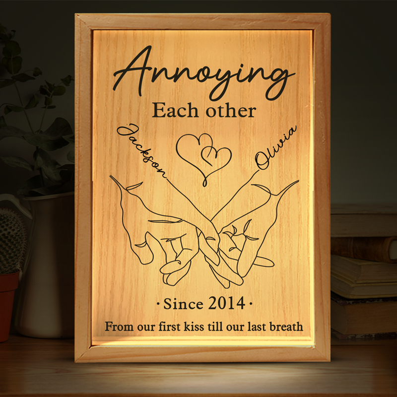 Annoying Each Other Forever - Couple Personalized Custom Frame Light Box - Gift For Husband Wife, Anniversary