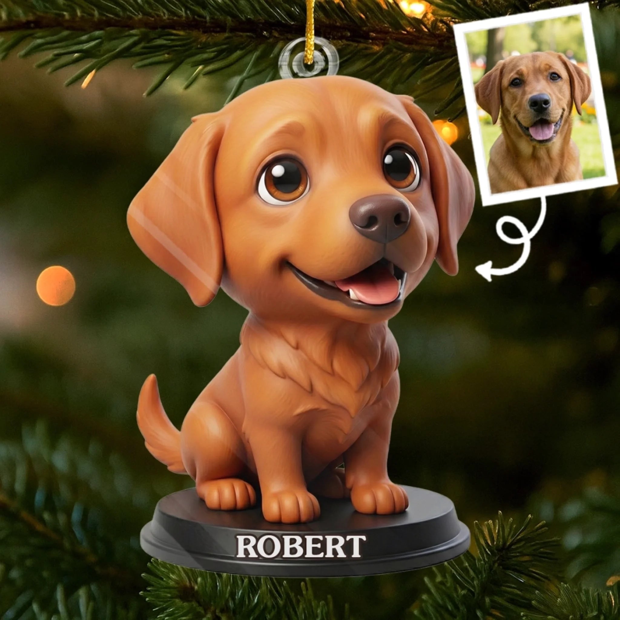 Custom Photo Labrador Retriever Acrylic Ornament - Personalized Christmas Birthday Gifts For Dog Cat Lovers, Dog Dad And Mom, Cat Owners - Cuteness Overload On The Tree