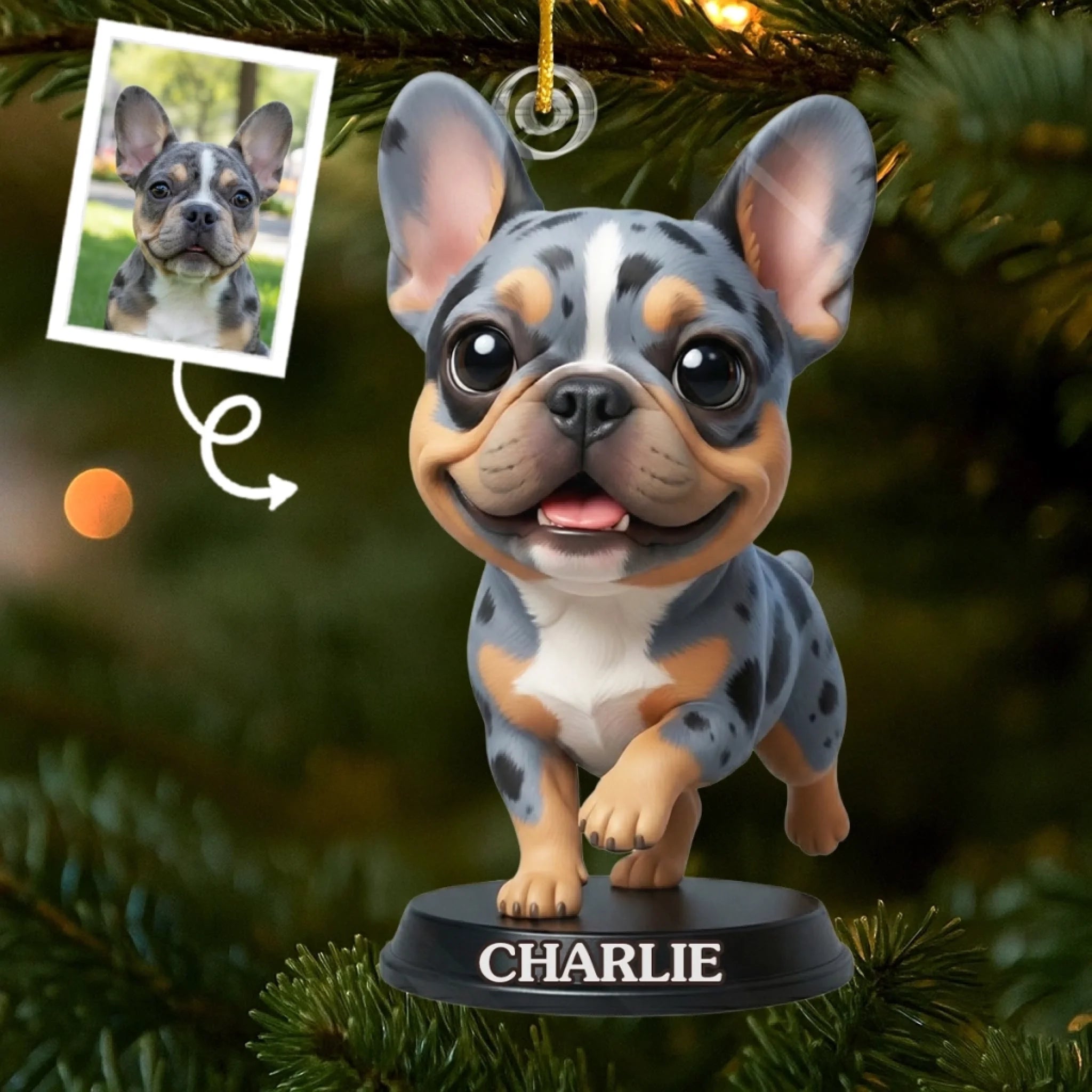 Custom Photo French Bulldog Acrylic Ornament - Personalized Christmas Birthday Gifts For Dog Cat Lovers, Dog Dad And Mom, Cat Owners - Cuteness Overload On The Tree