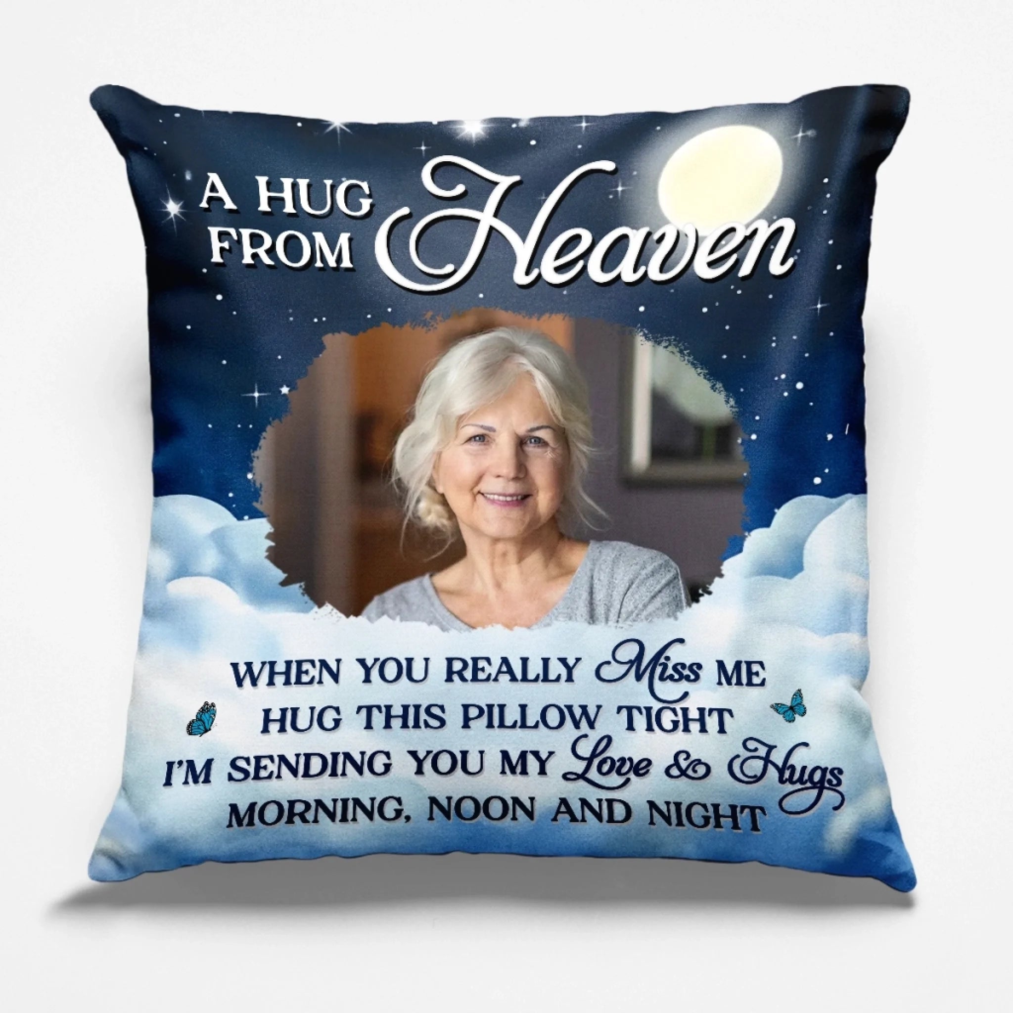 Custom Photo Pillow - Personalized Christmas Memorial Sympathy Gifts For Loss Of Mom, Dad - Forever Remembered