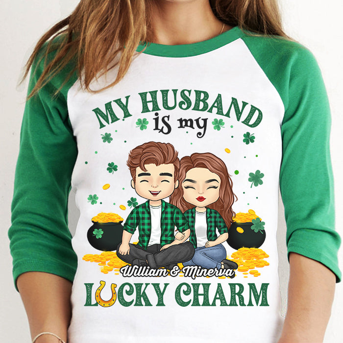 You're My Lucky Charm - Gift For Couples, Husband Wife, Personalized St. Patrick's Day Unisex Raglan Shirt