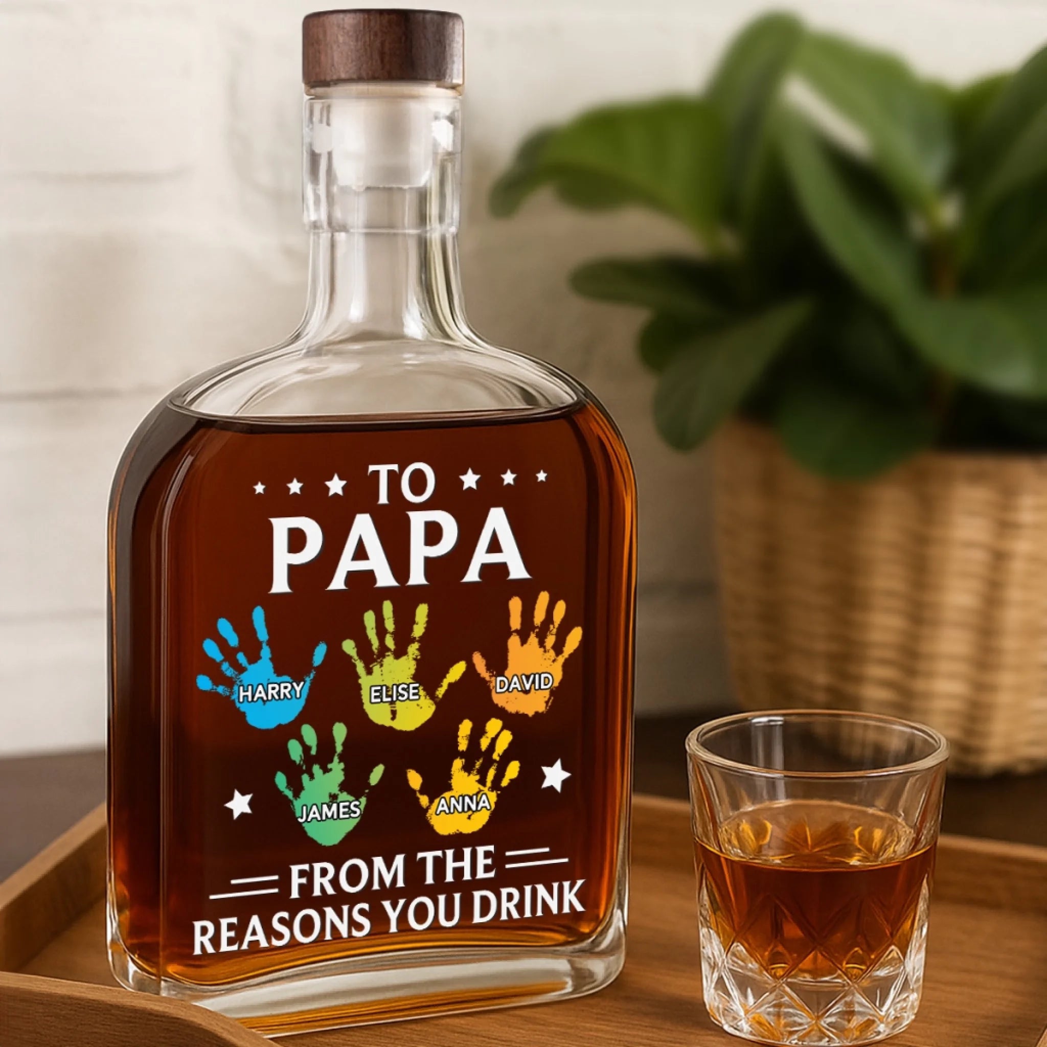 To My First And Forever Hero - Family Personalized Custom Whiskey Bottle - Father's Day, Gift For Dad, Grandpa