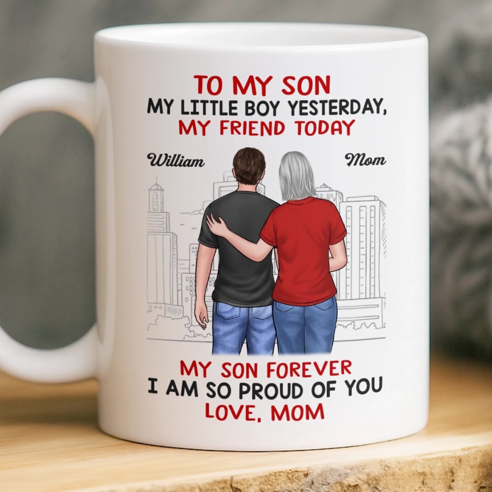 Custom Mug - Personalized Birthday Gifts For Mom, Dad, Daughter, Son - Forever My Hero, Dad