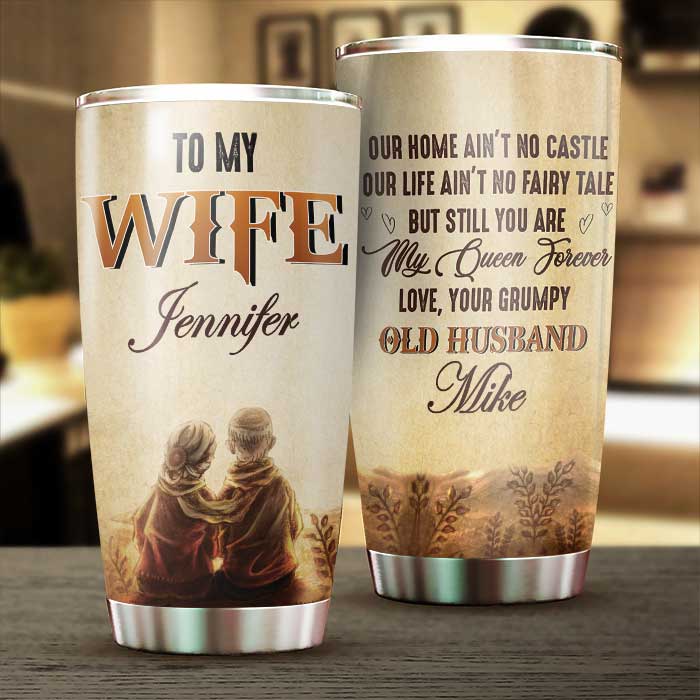 Custom Tumbler - Personalized Anniversary Wedding Gifts For Husband And Wife, Him And Her - To My Wife, You Are My Queen Forever