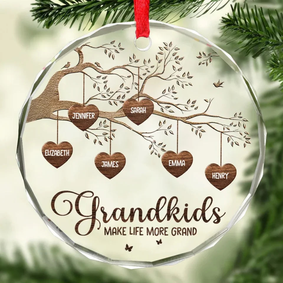 Every House Needs A Nana In It - Family Personalized Custom Circle Glass Ornament - Christmas Gift For Grandma
