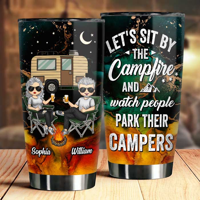 Camping Partners For Life - Husband & Wife - Gift For Camping Couples, Personalized Camping Tumbler