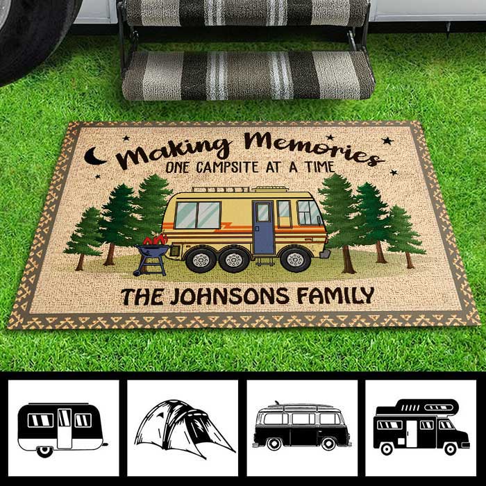 Making Memories At Campsite - Personalized Decorative Mat
