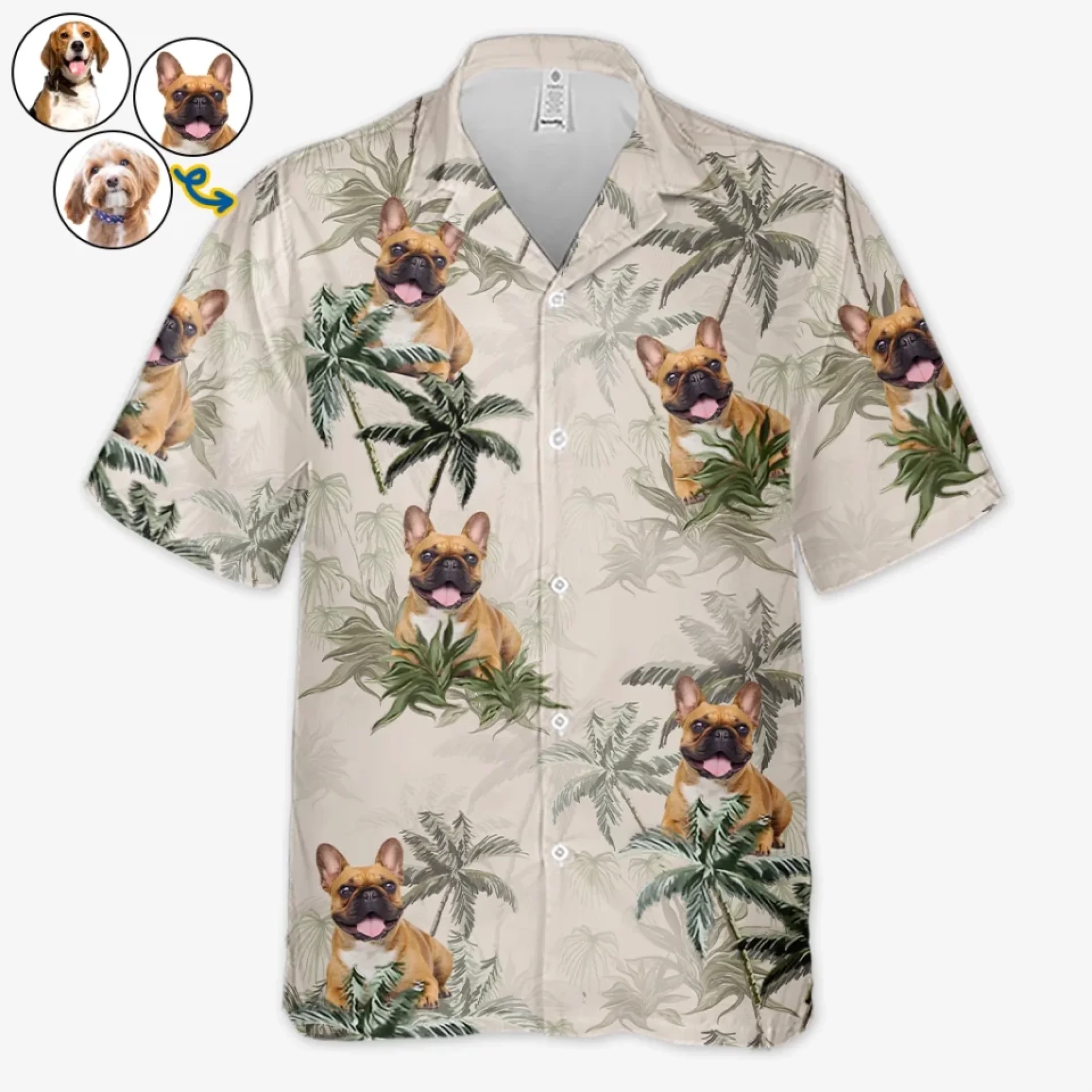 Custom Photo Dog Vibes And Beach Tides - Dog & Cat Personalized Custom Unisex Tropical Hawaiian Aloha Shirt - Summer Vacation Gift, Gift For Pet Owners, Pet Lovers