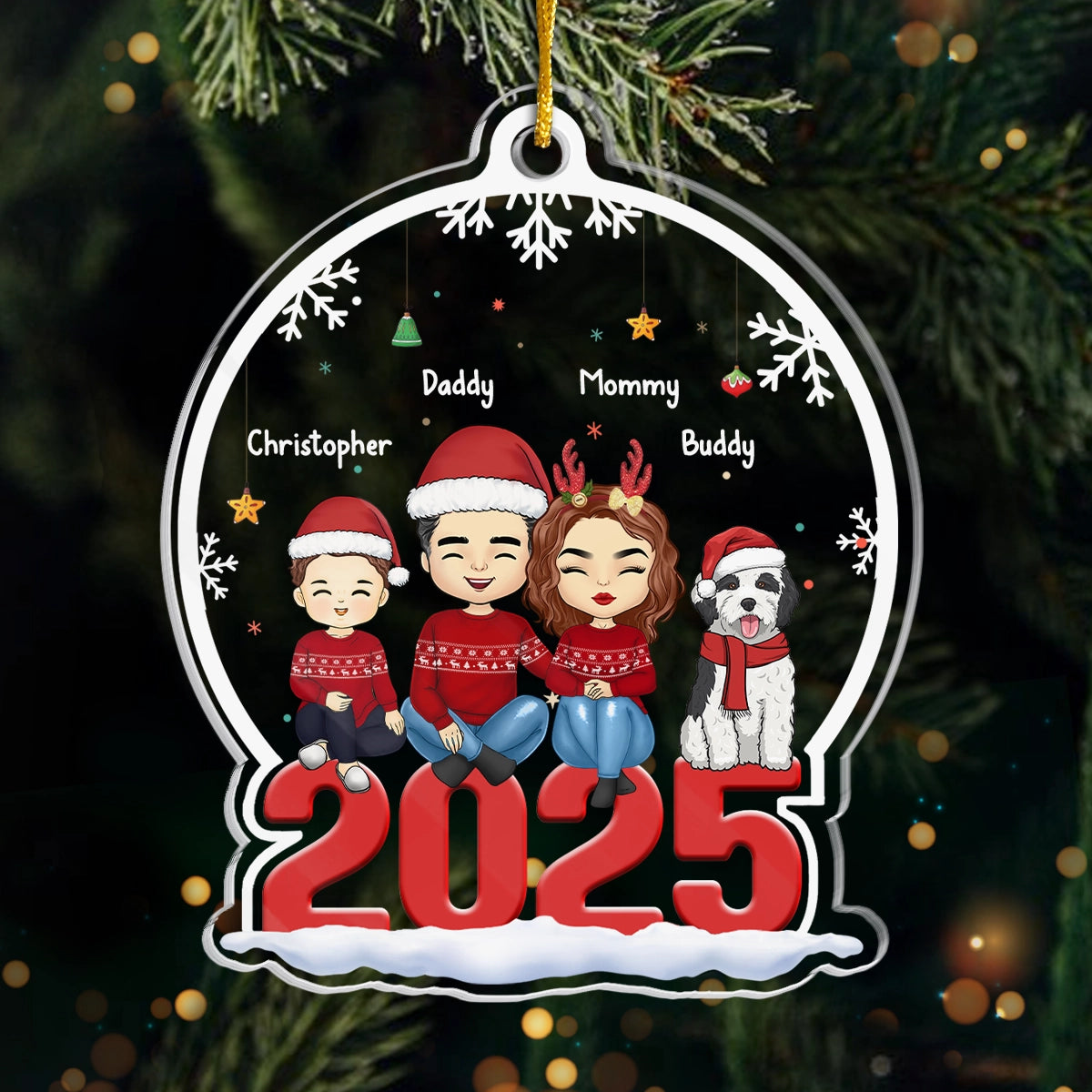 Christmas Is A Time For Family - Family Personalized Custom Ornament - Acrylic Custom Shaped - Christmas Gift Family Members