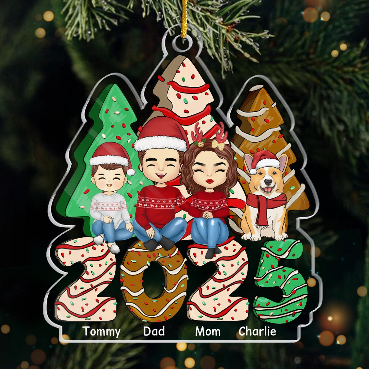 Making Memories Christmas Time - Family Personalized Custom Ornament - Acrylic Custom Shaped - Christmas Gift Family Members, Pet Owners, Pet Lovers