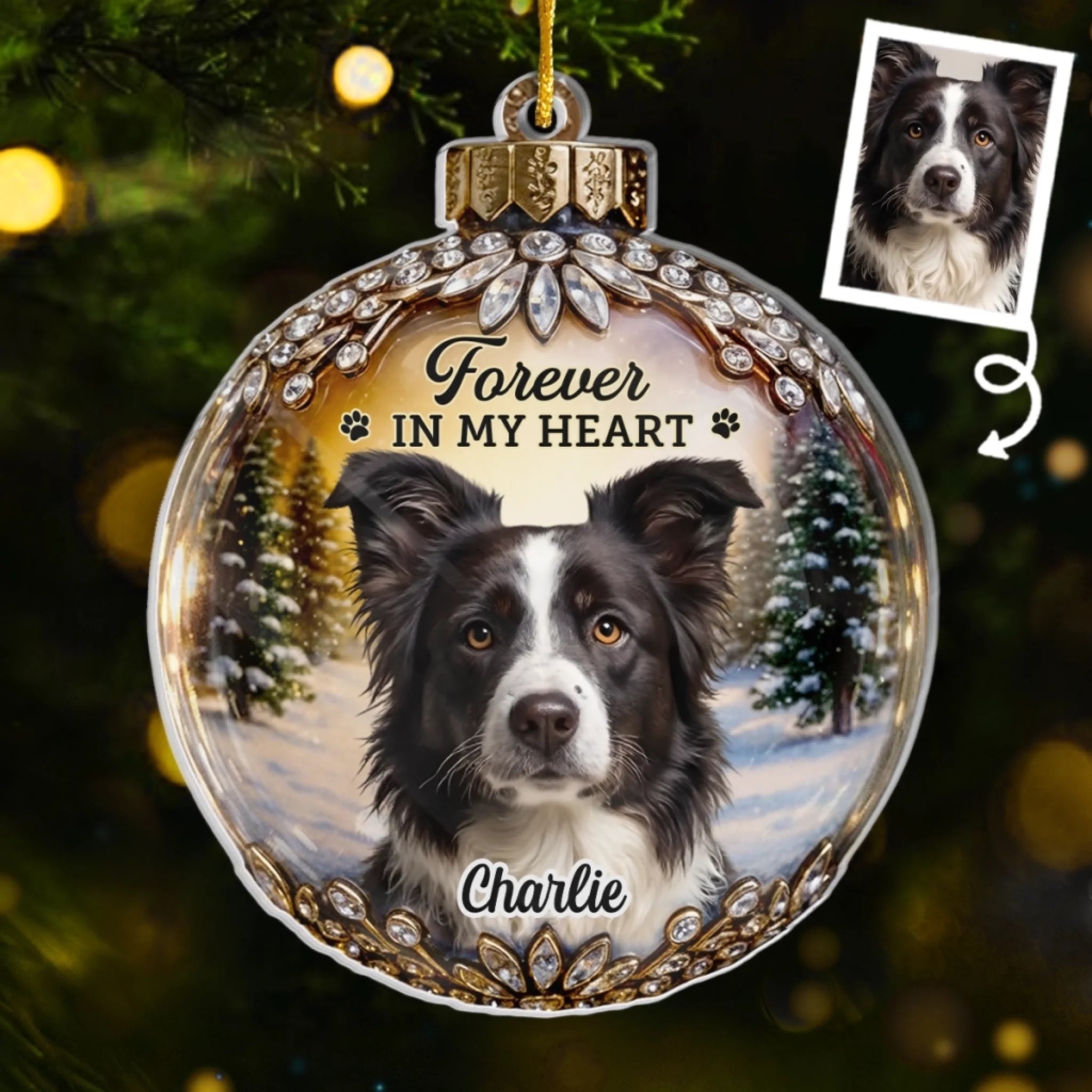 Custom Photo Acrylic Ornament - Personalized Pet Christmas Memorial Sympathy Gifts For Dogs, Cats - Every Star Carries Your Light