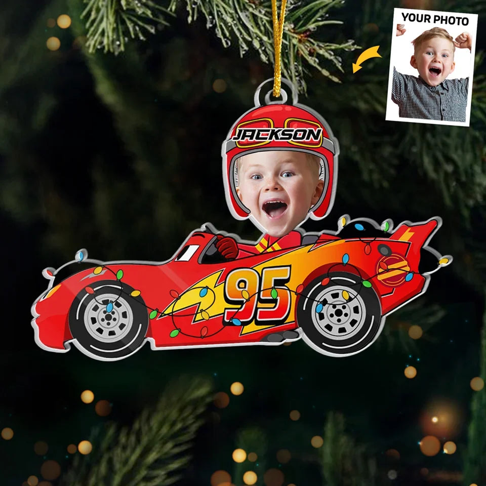 Custom Photo Driving Home For Christmas - Family Personalized Custom Ornament - Acrylic Custom Shaped - Christmas Gift For Kids