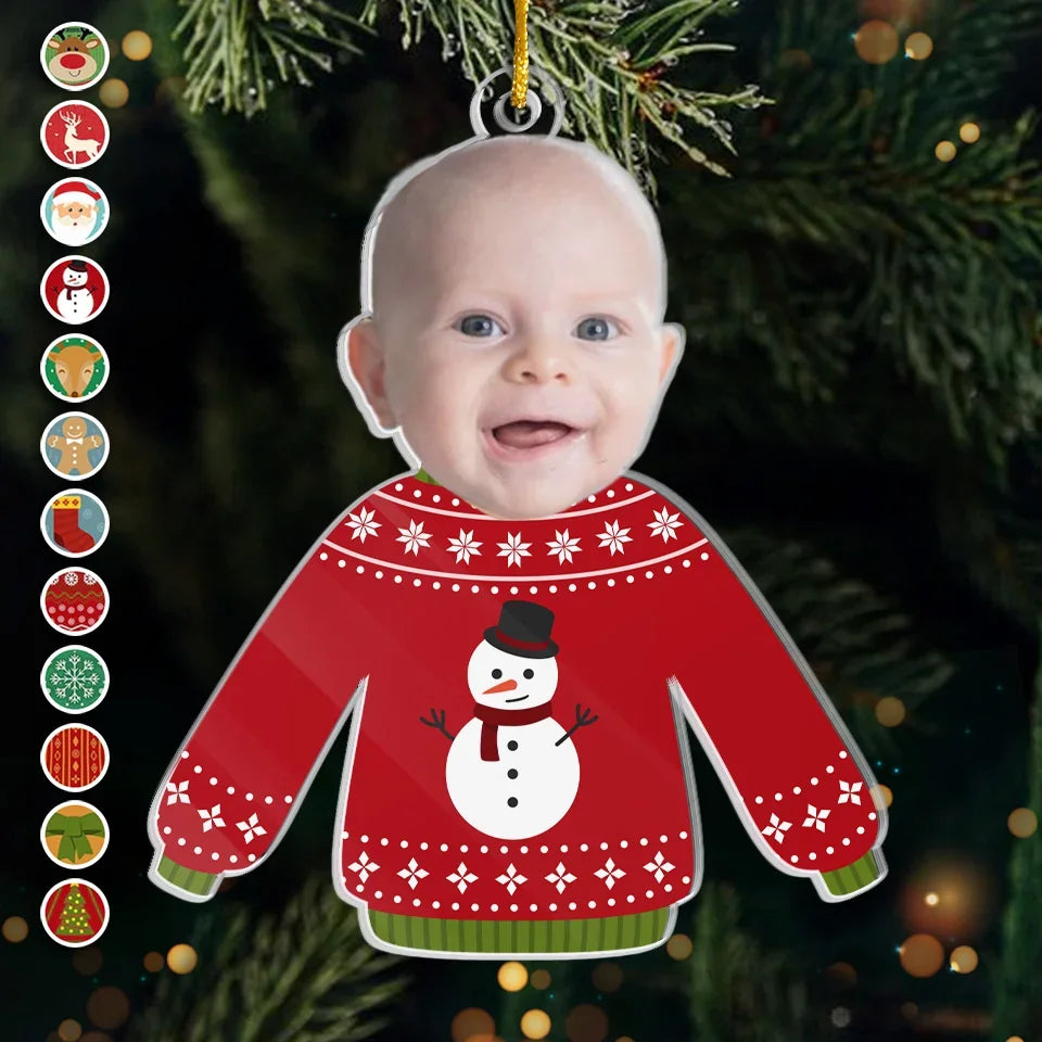 Custom Photo Santa’s Little Helper - Family Personalized Custom Ornament - Acrylic Custom Shaped - Christmas Gift For Baby Kids, Newborn Baby, First Christmas