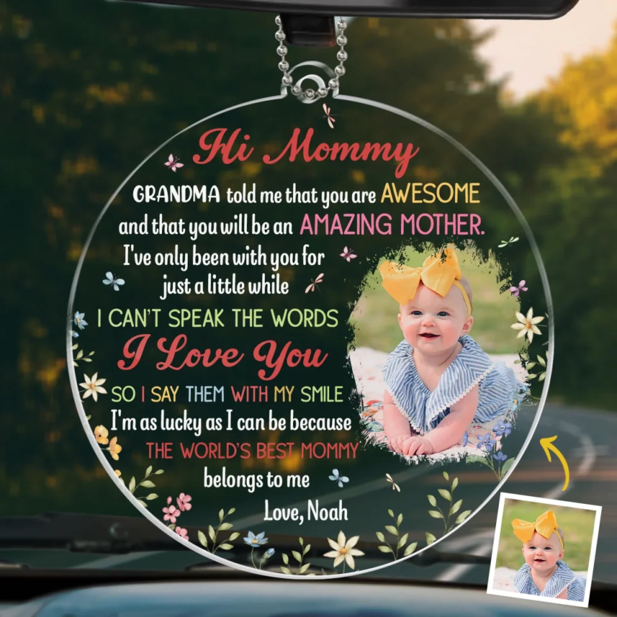 Custom Photo Because Every Amazing Mom Deserves This - Family Personalized Custom Car Ornament - Acrylic Custom Shaped - Mother's Day, Baby Shower Gift, Gift For First Mom