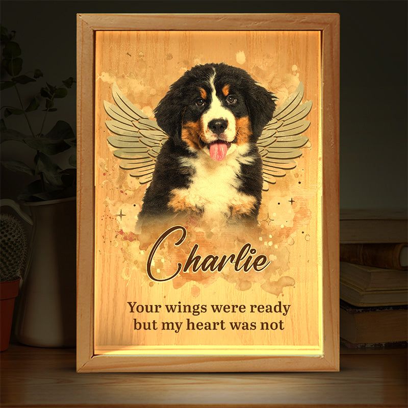 Custom Photo You Left Paw Prints On Our Hearts - Memorial Personalized Custom Frame Light Box - Sympathy Gift For Pet Owners, Pet Lovers