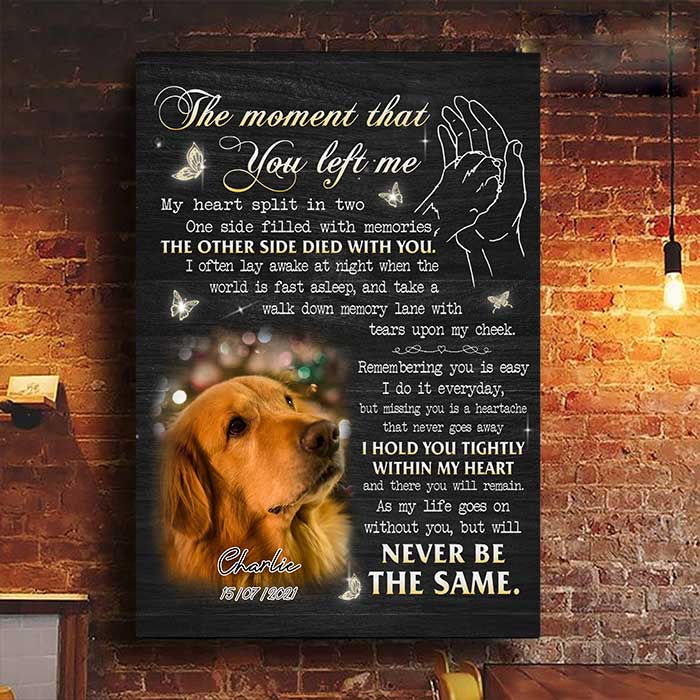 The Moment That You Left Me - My Heart Split In Two - Personalized Vertical Canvas