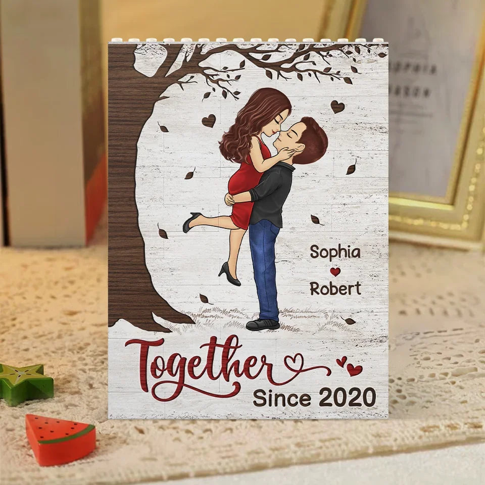 Love Is The Greatest Adventure - Couple Personalized Custom Vertical Rectangle Shaped Building Brick Blocks - Gift For Husband Wife, Anniversary