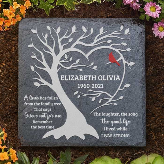 A Limb Has Fallen From The Family Tree - Personalized Memorial Stone, Human Grave Marker - Memorial Gift, Sympathy Gift