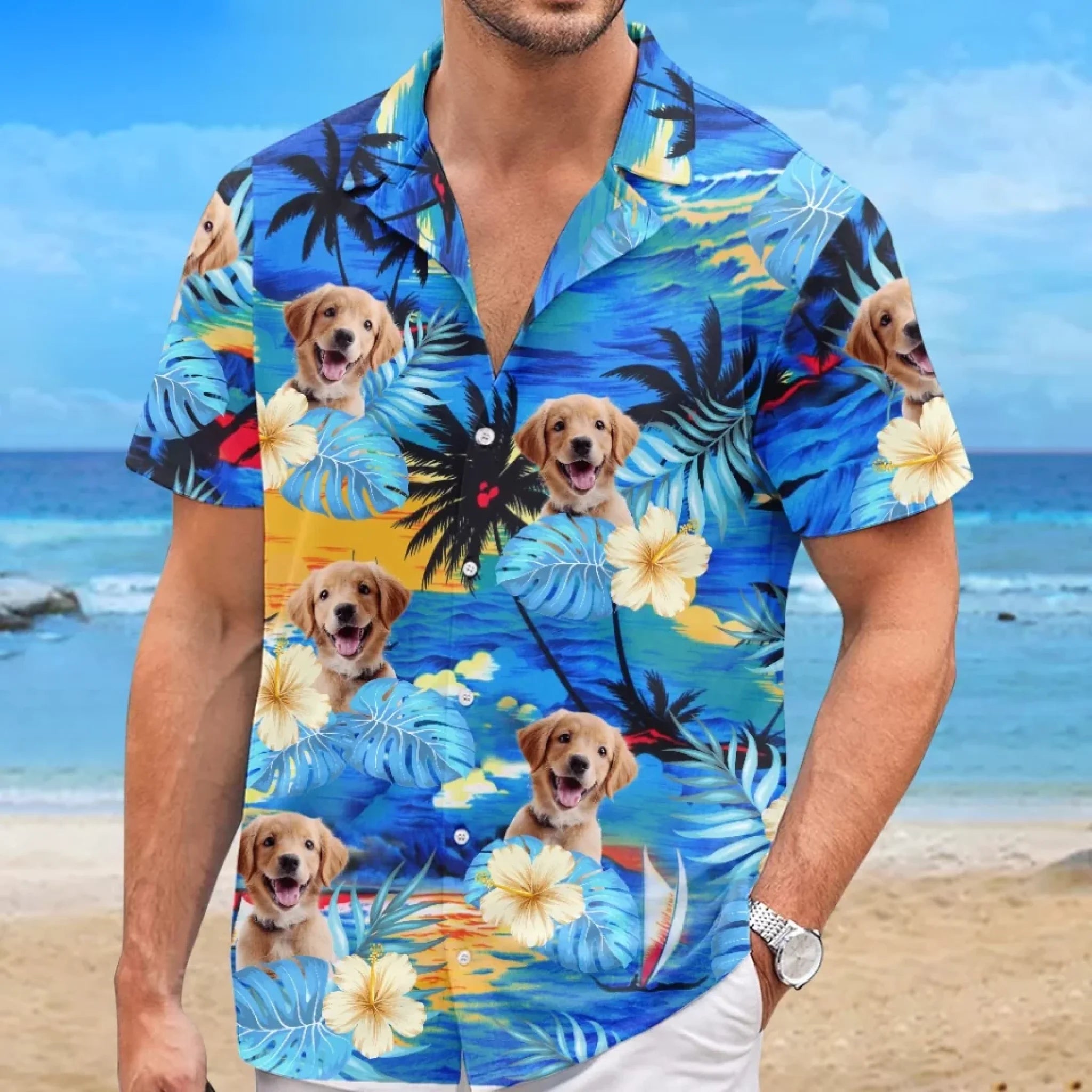 Custom Photo Fur Real, I’m On Vacay - Dog & Cat Personalized Custom Unisex Tropical Hawaiian Aloha Shirt - Summer Vacation Gift, Gift For Pet Owners, Pet Lovers