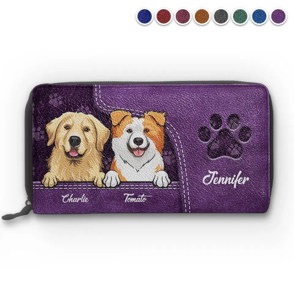 Pets Make Our Lives Whole - Dog & Cat Personalized Custom Leather Long Wallet - Gift For Pet Owners, Pet Lovers