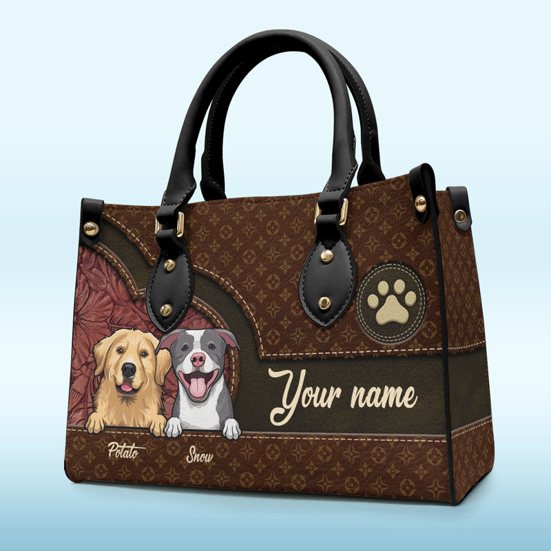 Life Is Better With Beloved Fur Baby - Dog & Cat Personalized Custom Leather Handbag - Gift For Pet Owners, Pet Lovers
