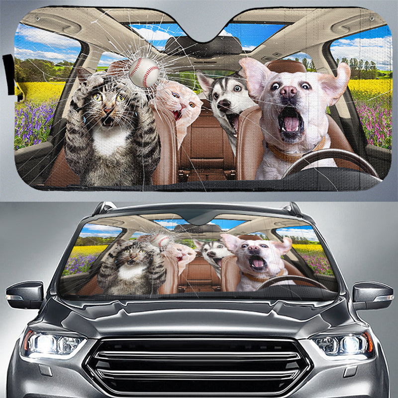 Custom Photo Best Friends Are Ones With Paws - Dog & Cat Personalized Custom Auto Windshield Sunshade, Car Window Protector - Gift For Pet Owners, Pet Lovers