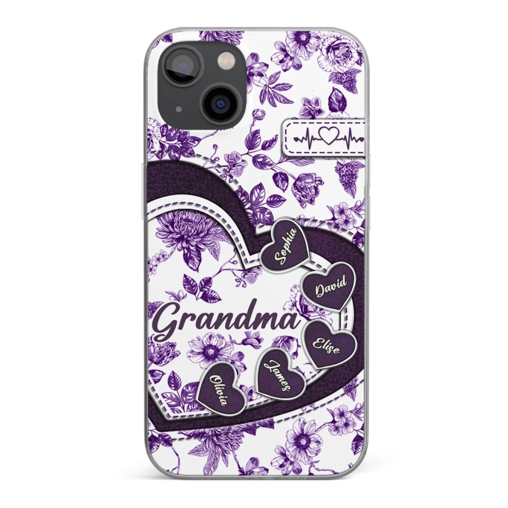 Custom 3D Inflated Effect Printed Clear Phone Case - Personalized Birthday Gifts For Mom, Grandma - Grandma Love Never Fades