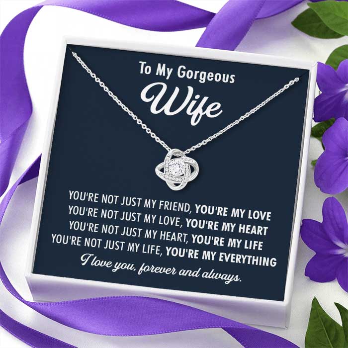You're Not Just My Life, You're My Everything - Gift For Couples, Love Knot Necklace