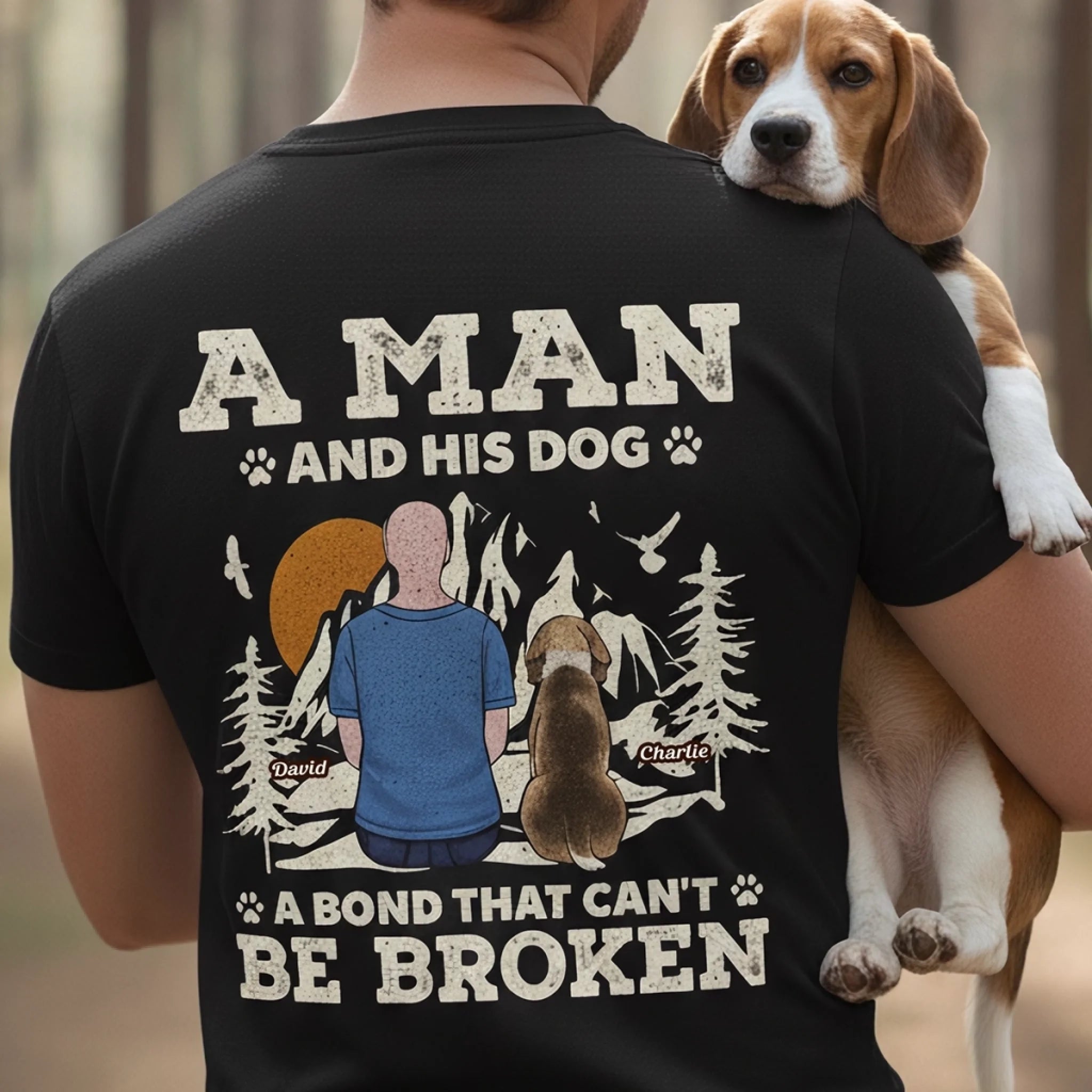 Custom Back Printed Unisex T-shirt, Premium T-shirt, Hoodie - Personalized Christmas Birthday Gifts For Dog Cat Lovers, Dog Dad And Mom, Cat Owners - My Hiking Buddy For Life