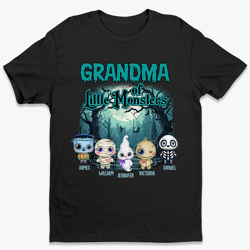 Nana Of Little Monsters - Family Personalized Custom Unisex T-shirt, Hoodie, Sweatshirt - Halloween Gift, Gift For Grandma, Grandpa
