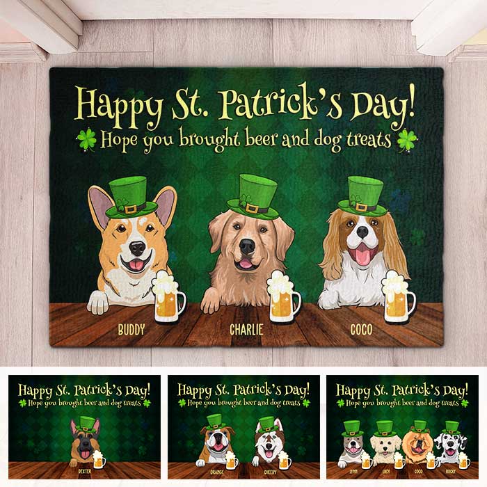 Happy Saint Patrick's Day, Hope You Brought Beer - Personalized Decorative Mat