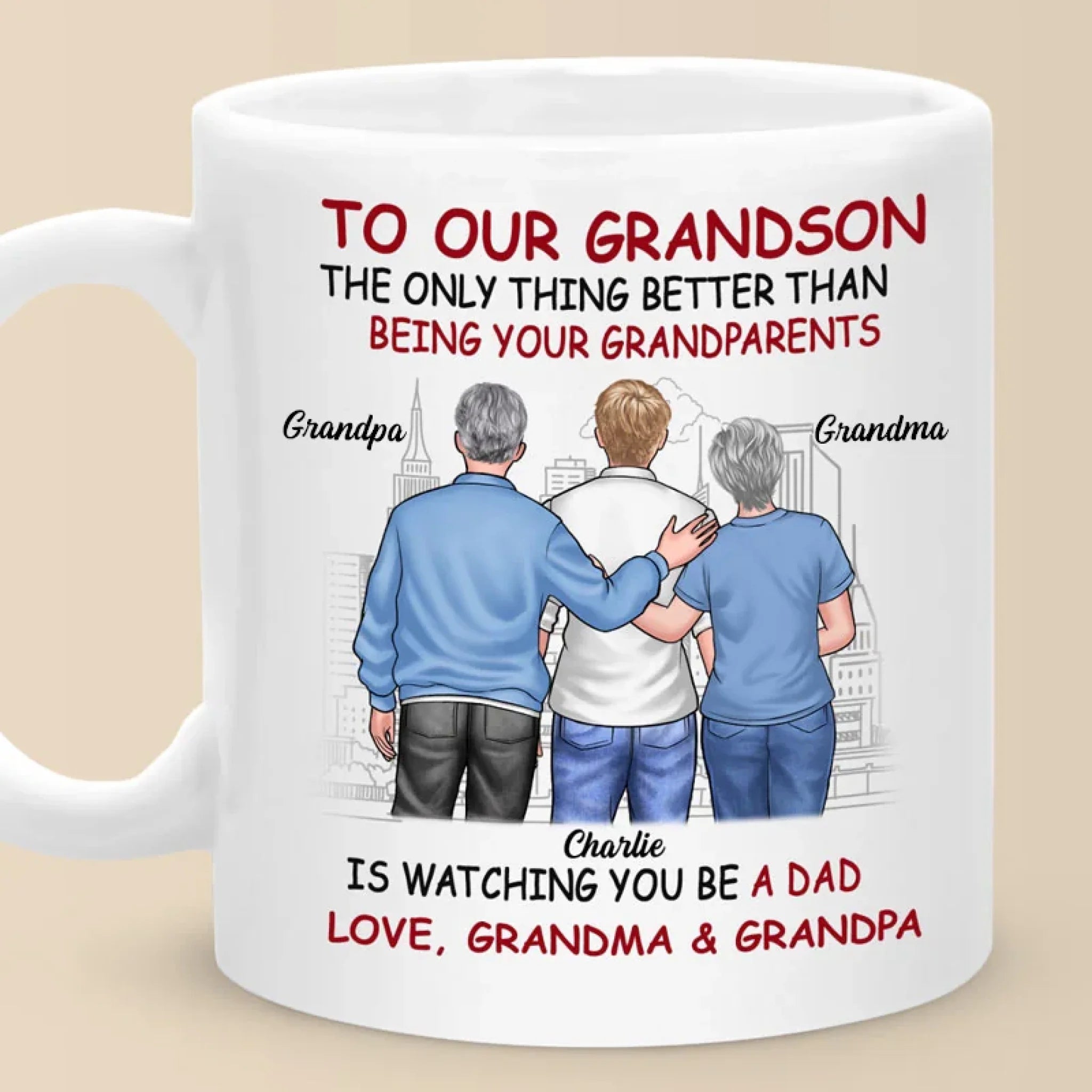 A Bond That Time Can't Break - Family Personalized Custom Mug - Father's Day, Gift For Son