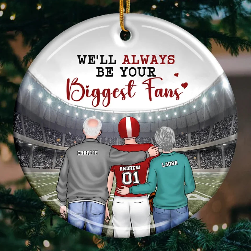 There Is No Changing My Love For You, My Child - Family Personalized Custom Ornament - Ceramic Round Shaped - Christmas Gift For Family Members, Sport Lovers, Sport Players