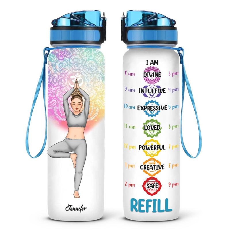 Quiet Your Mind Free Your Body - Yoga Personalized Custom Water Tracker Bottle - Gift For Yoga Lovers