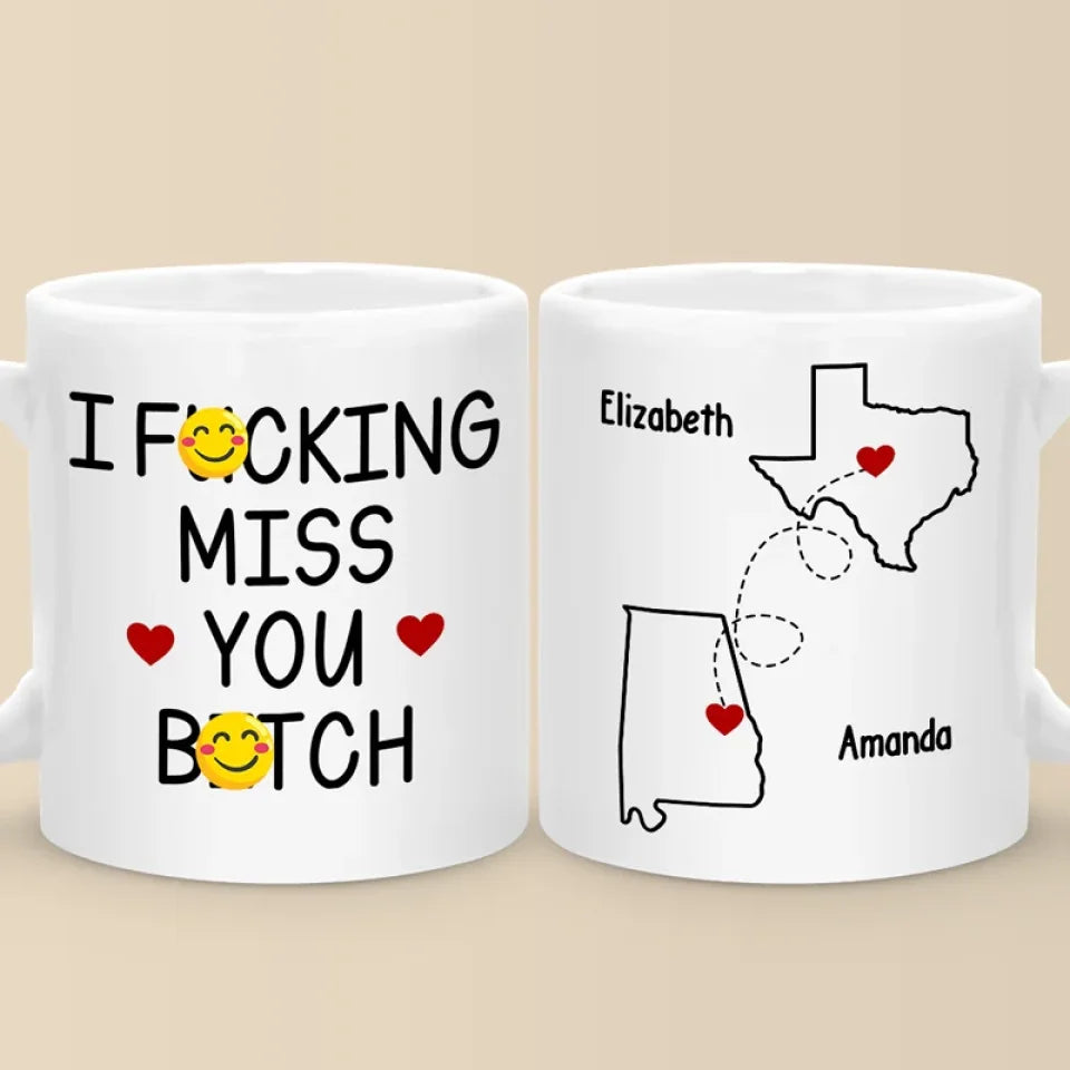 Custom Long Distance Mug - Personalized Best Friend Christmas Birthday Gifts For Women, Besties, Sisters, BFF - Cherishing Moments With Besties This Holiday