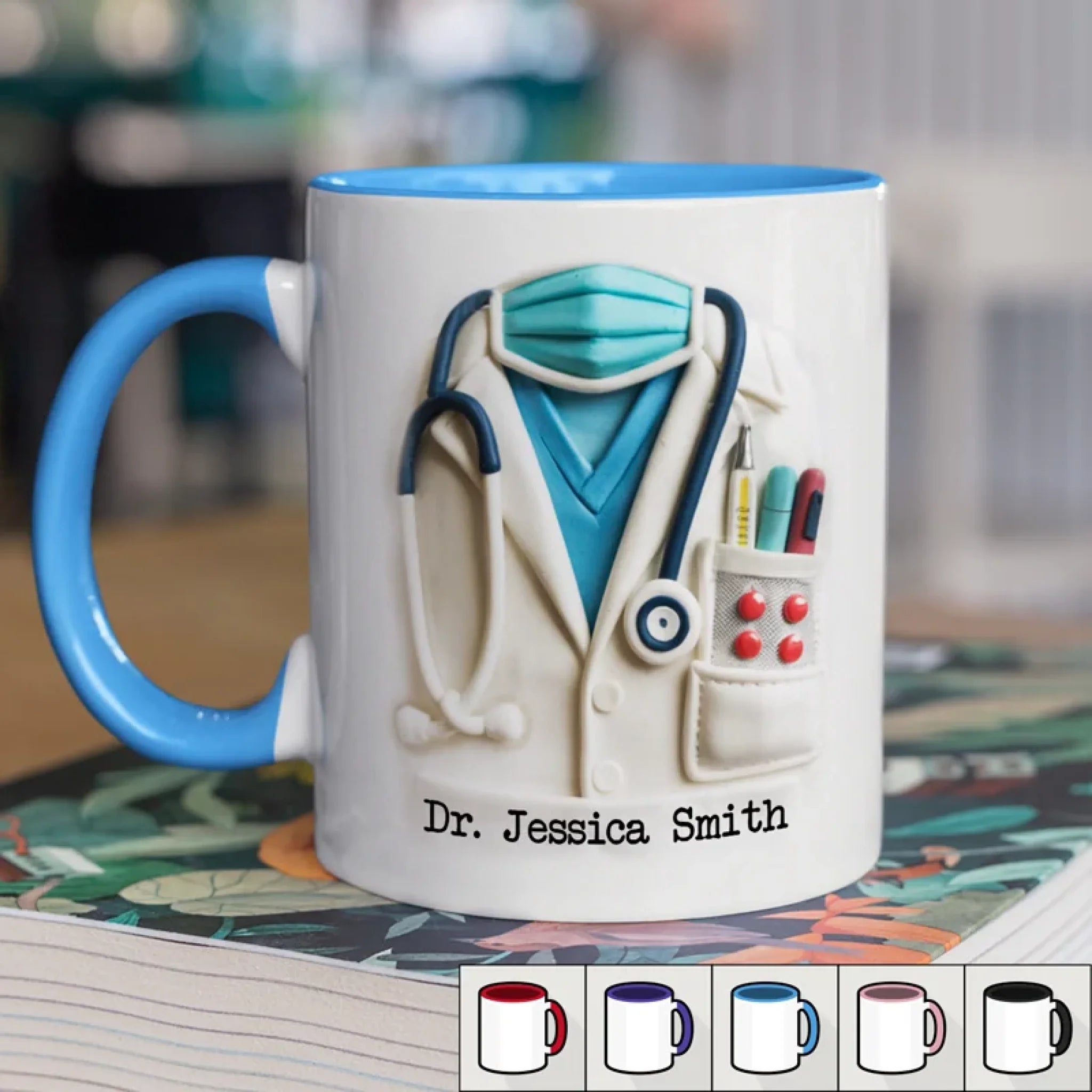 Doctor By Title, Hero By Heart - Family Personalized Custom 3D Inflated Effect Printed Accent Mug - Appreciation, Thank You Gift, Nurse Life, Doctor Life