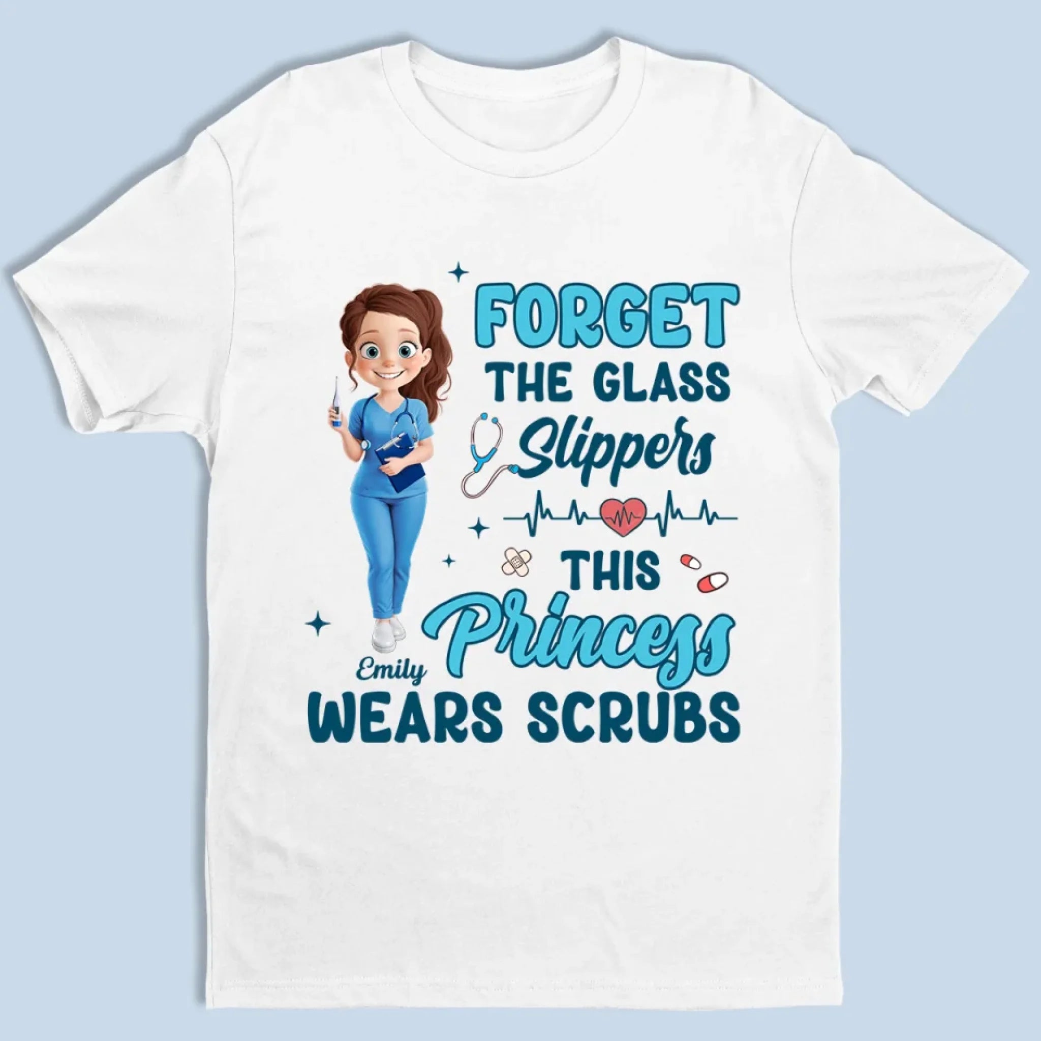 This Princess Wears Scrubs - Nurse Personalized Custom Unisex T-shirt, Premium T-shirt, Hoodie - Appreciation, Thank You Gift, Nurse Life, Doctor Life