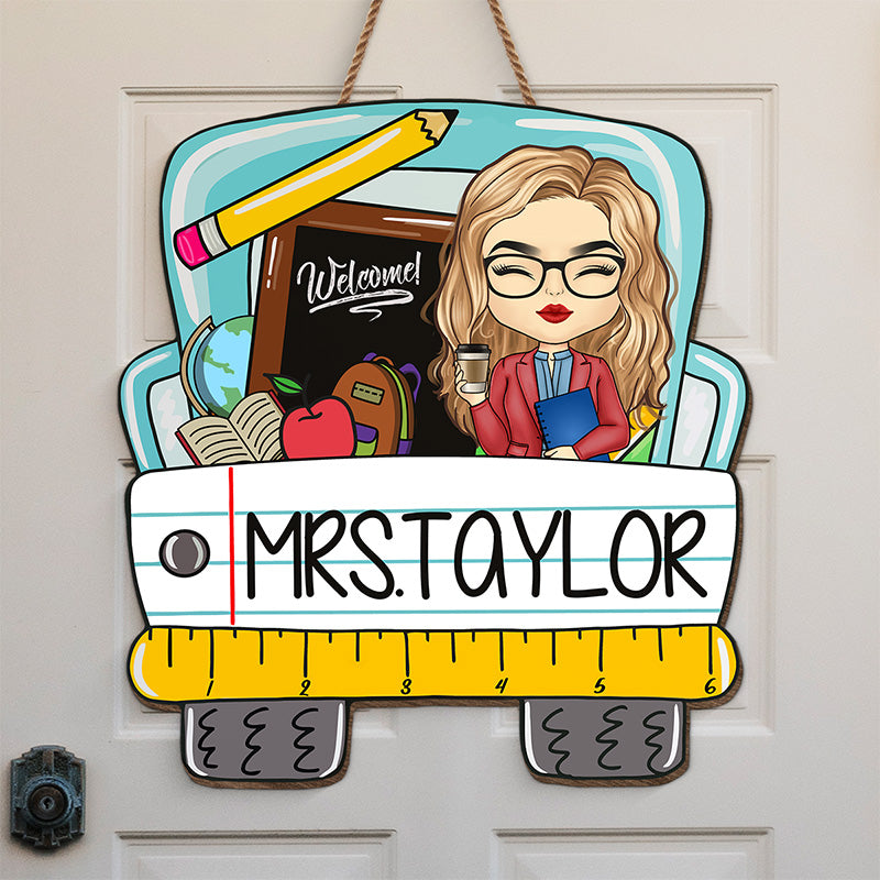 You Are Loved - Teacher Personalized Custom Shaped Home Decor Wood Sign - House Warming Gift For Teacher, Back To School