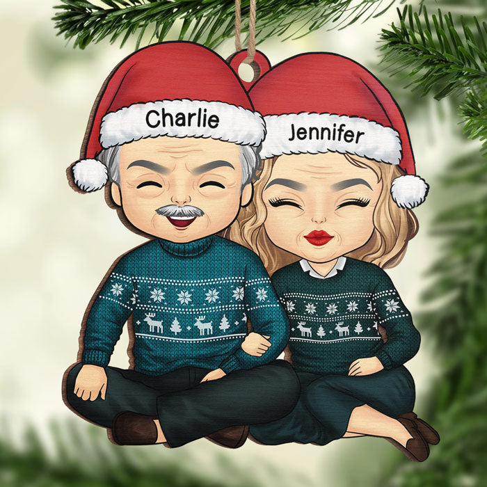 'Tis The Season For Loving You - Couple Personalized Custom Ornament - Wood Unique Shaped - Christmas Gift For Husband Wife, Anniversary