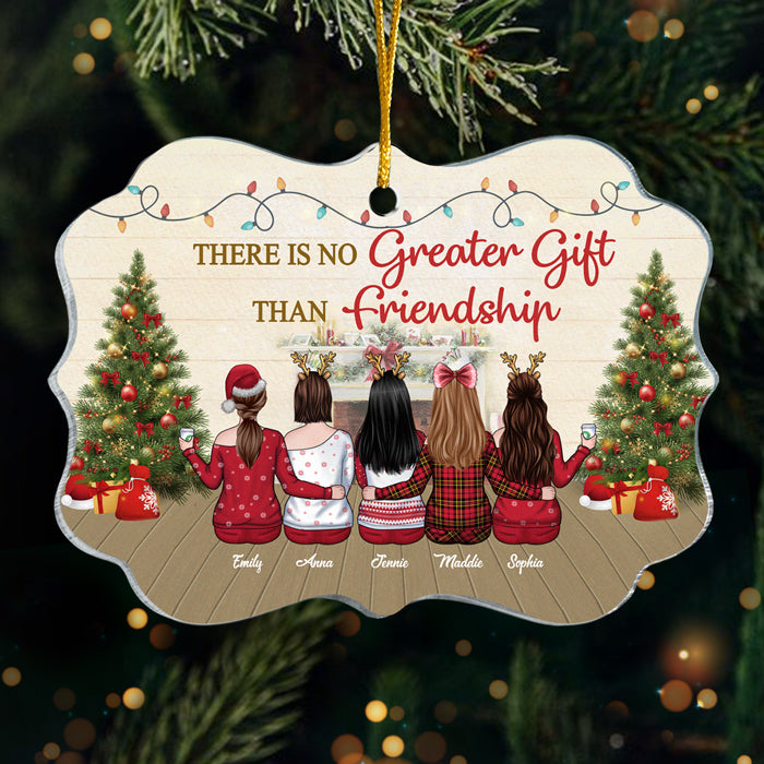 Friendship Is The Greatest Gift - Personalized Custom Benelux Shaped Acrylic, Wood, Aluminum Christmas Ornament - Gift For Bestie, Best Friend, Sister, Birthday Gift For Bestie And Friend, Christmas G