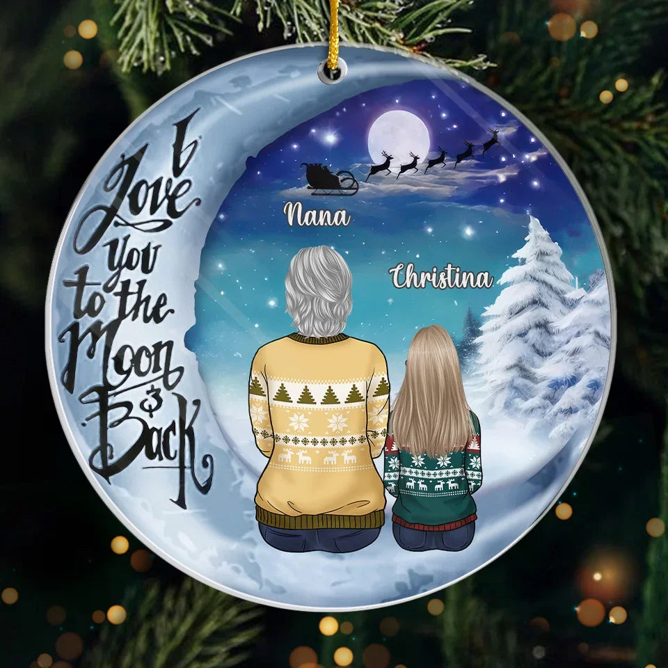A Nana's Love Is Forever And Always - Family Personalized Custom Ornament - Acrylic Custom Shaped - Christmas Gift For Grandma, Grandkids