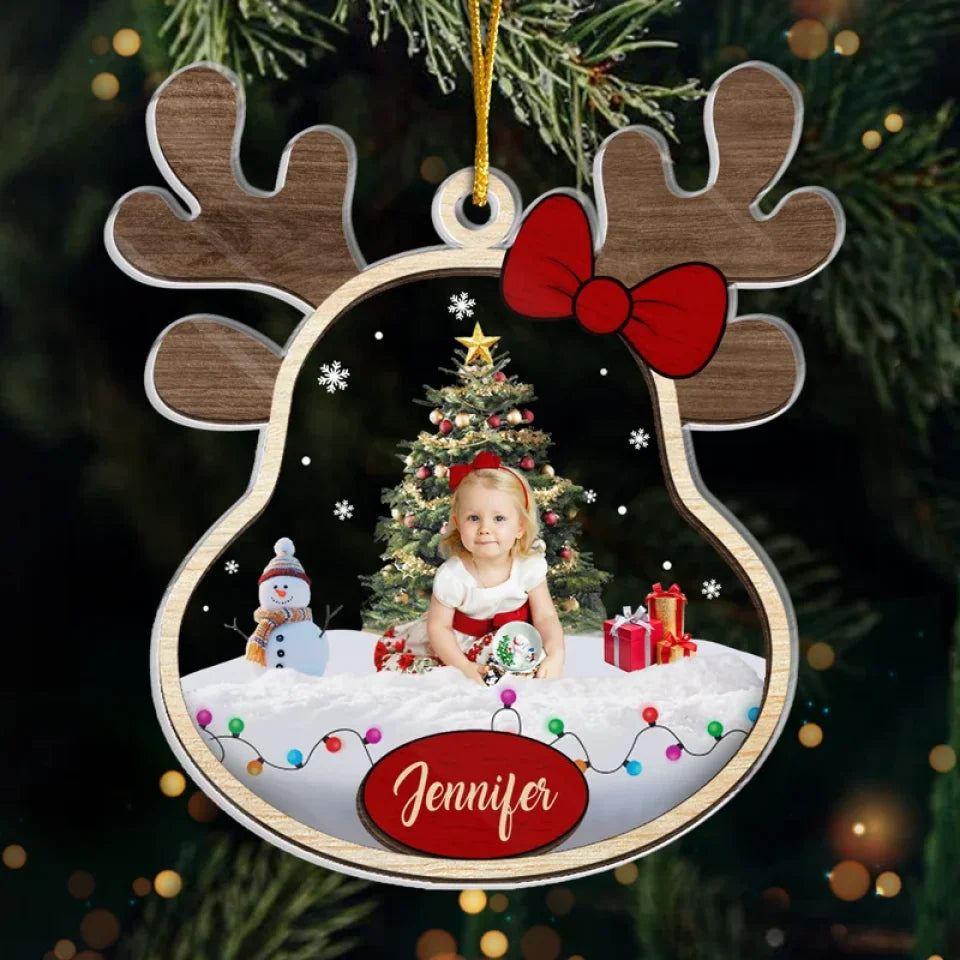 Custom Photo Christmas Is A Time To Reflect On Family Bonds - Family Personalized Custom Ornament - Acrylic Custom Shaped - Christmas Gift For Family Members