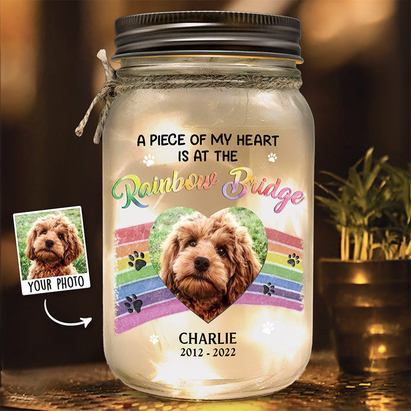 Custom Photo Always Shine In My Heart - Memorial Personalized Custom Mason Jar Light - Sympathy Gift For Pet Owners, Pet Lovers