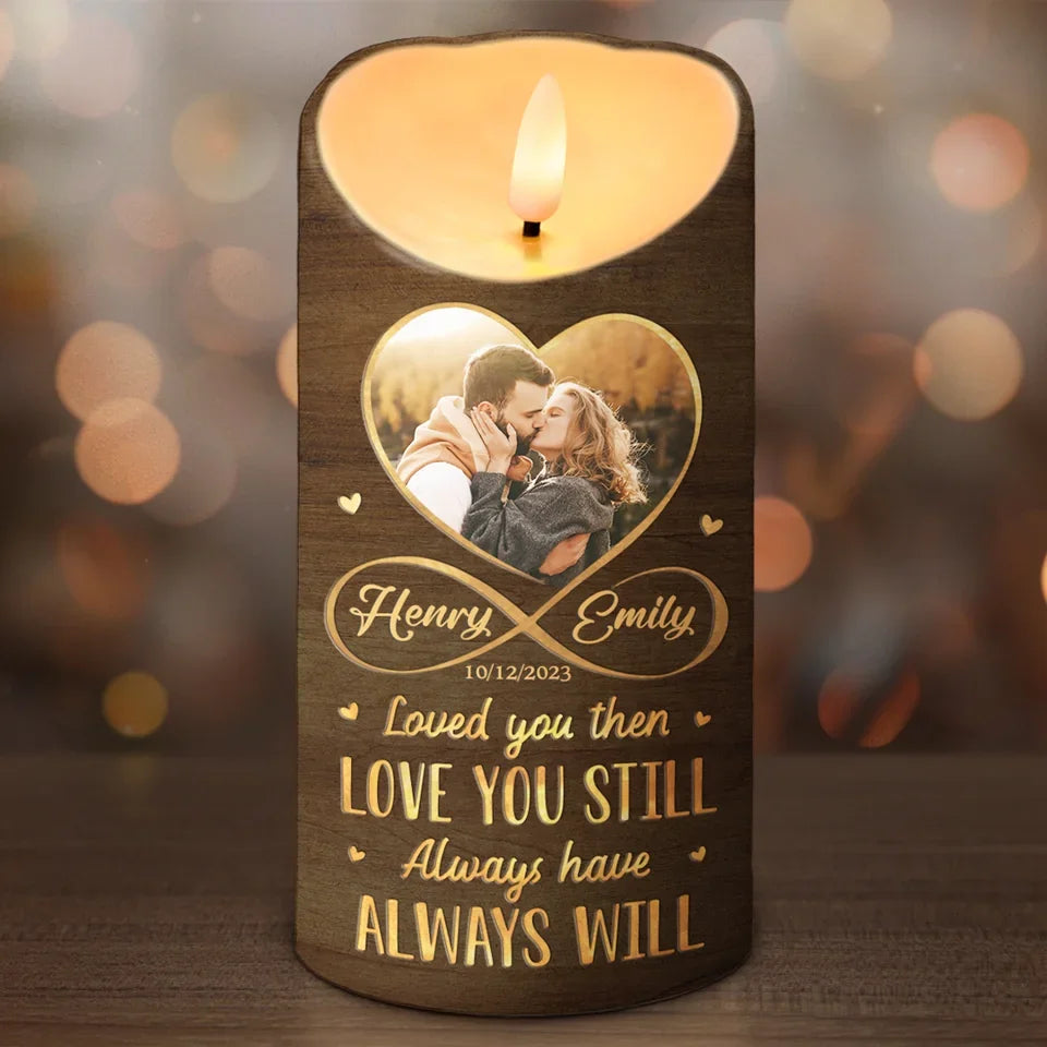 Custom Photo You Make My Heart Skip A Beat - Couple Personalized Custom LED Candle - Christmas Gift For Husband Wife, Anniversary