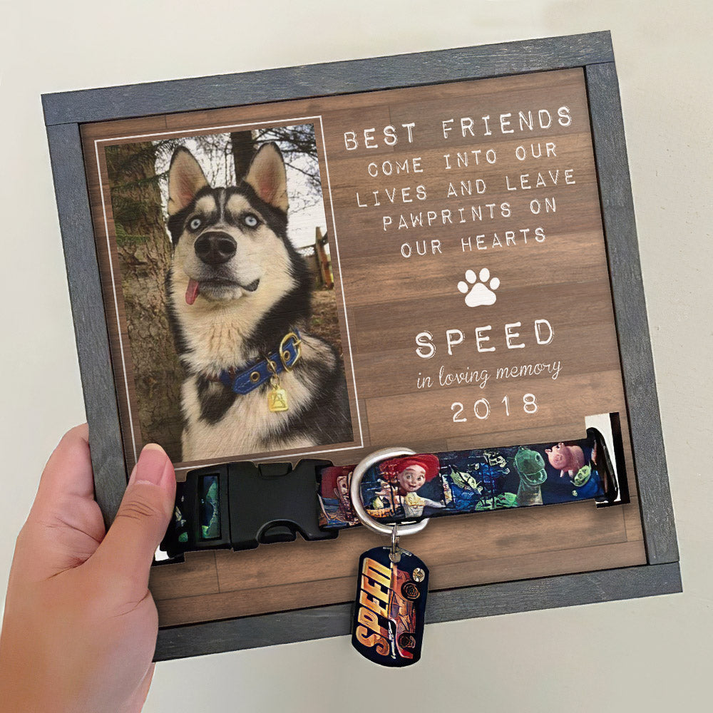Custom Photo Pet Loss Sign, Collar Frame - Personalized Pet Memorial Sympathy Gifts For Dogs, Cats, Loss Of Dog - Dog Memorial Picture Frame